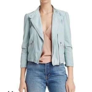REBECCA TAYLOR Women's Washed Leather Moto Jacket Size 4